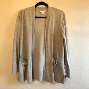 Grey Open-Front Cardigan